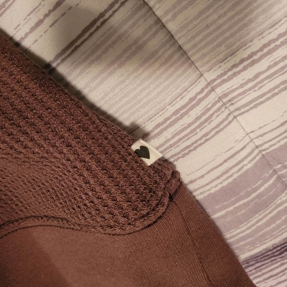 Aerie Women's M Brown waffle knit Hoodie oversized boxy loungewear athleisure - Picture 5 of 14